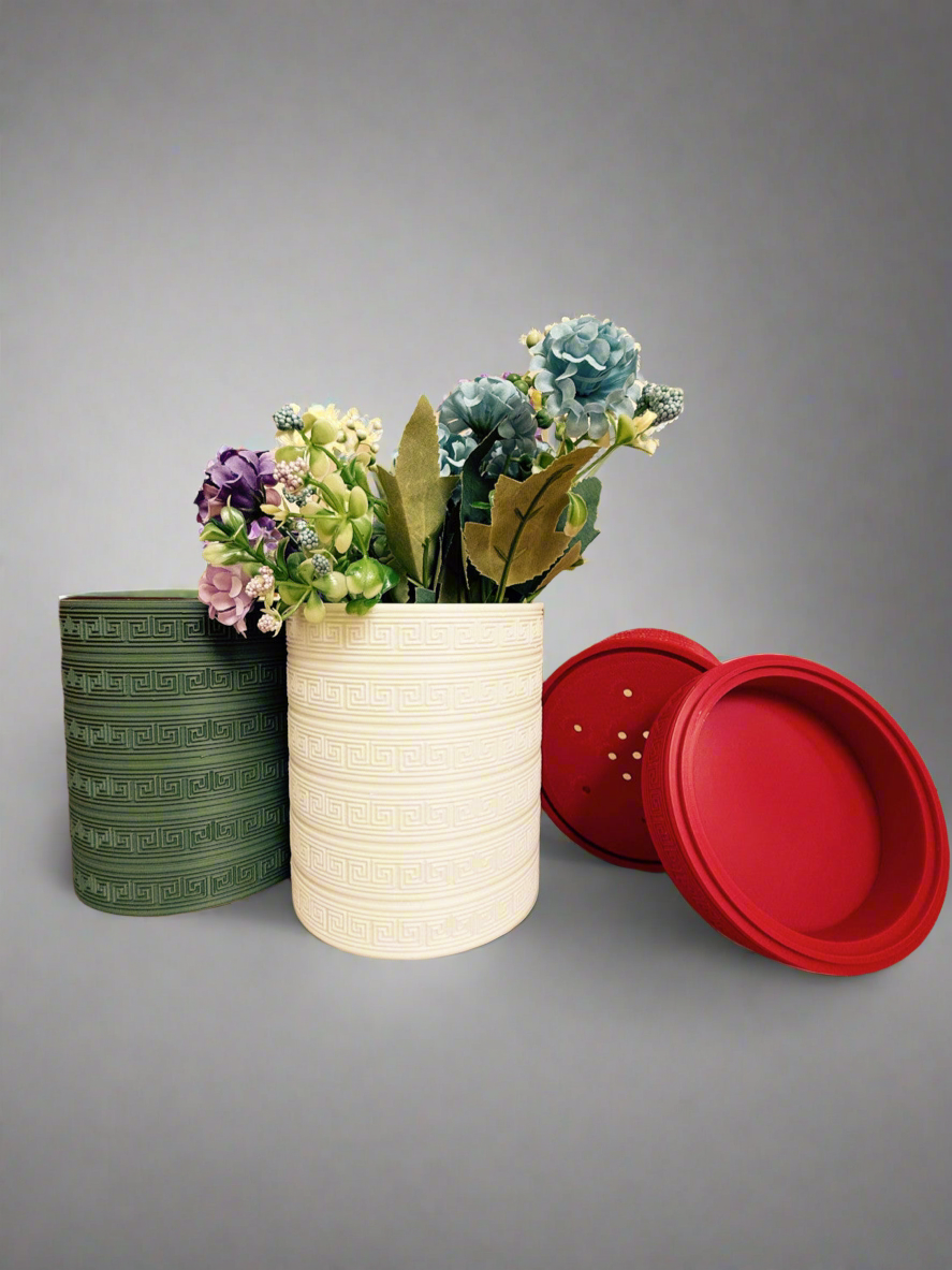 Indoor Planter and Vase "Athena" with Integrated Water Drainage