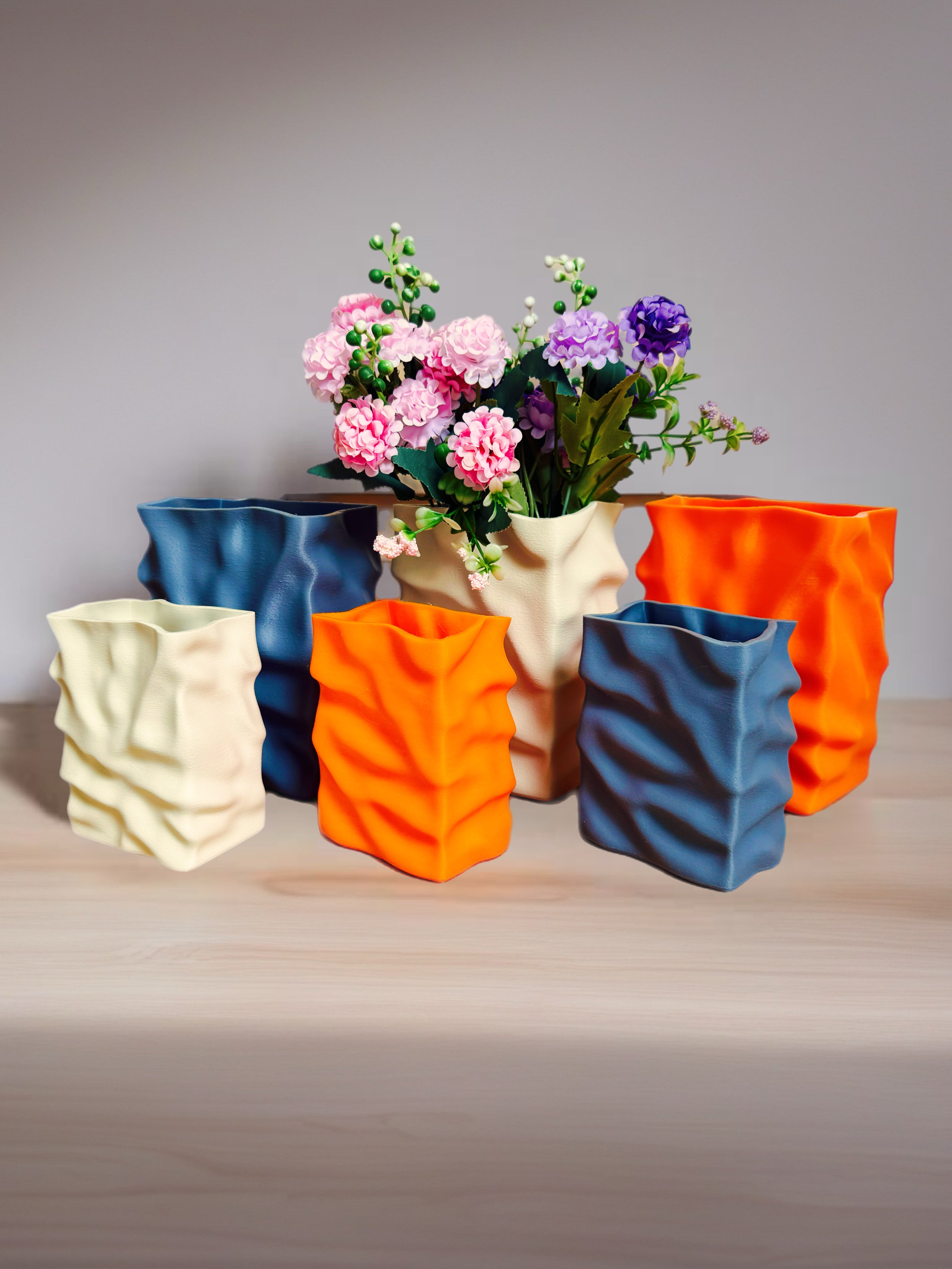 Dried Flower Vase Duo "Paper Bag"