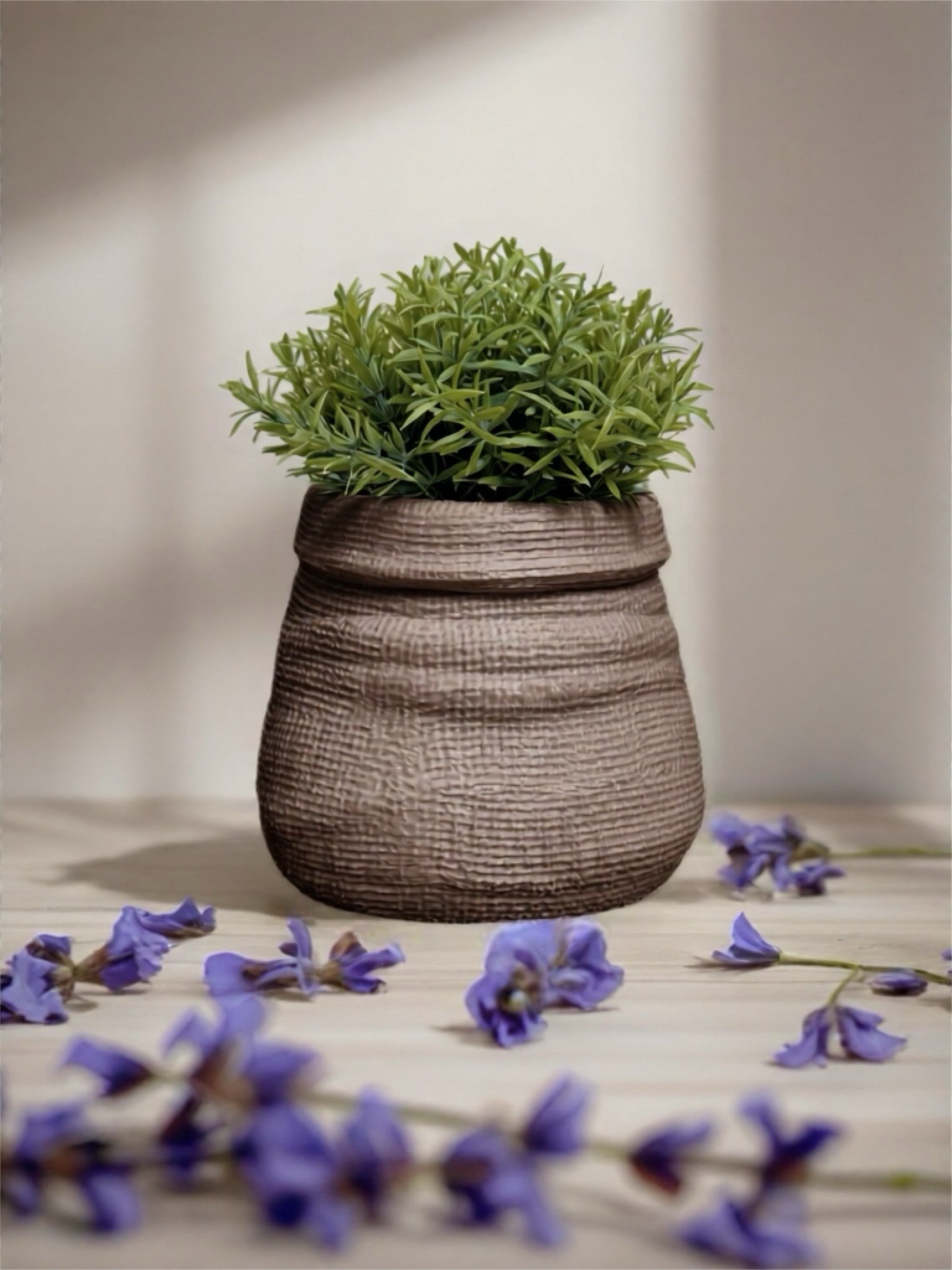 Indoor Planter "Jute Bag" Brown Nature