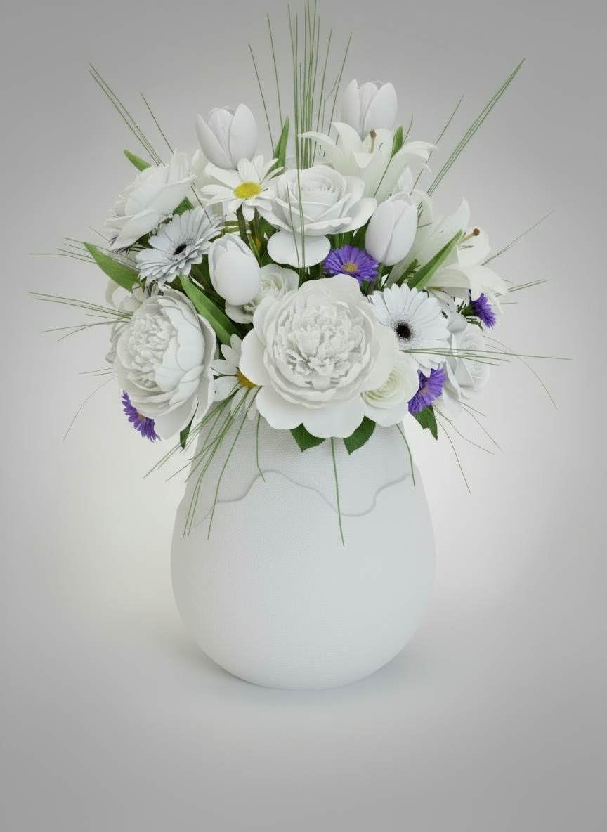 Vase "Shadow Crest" White