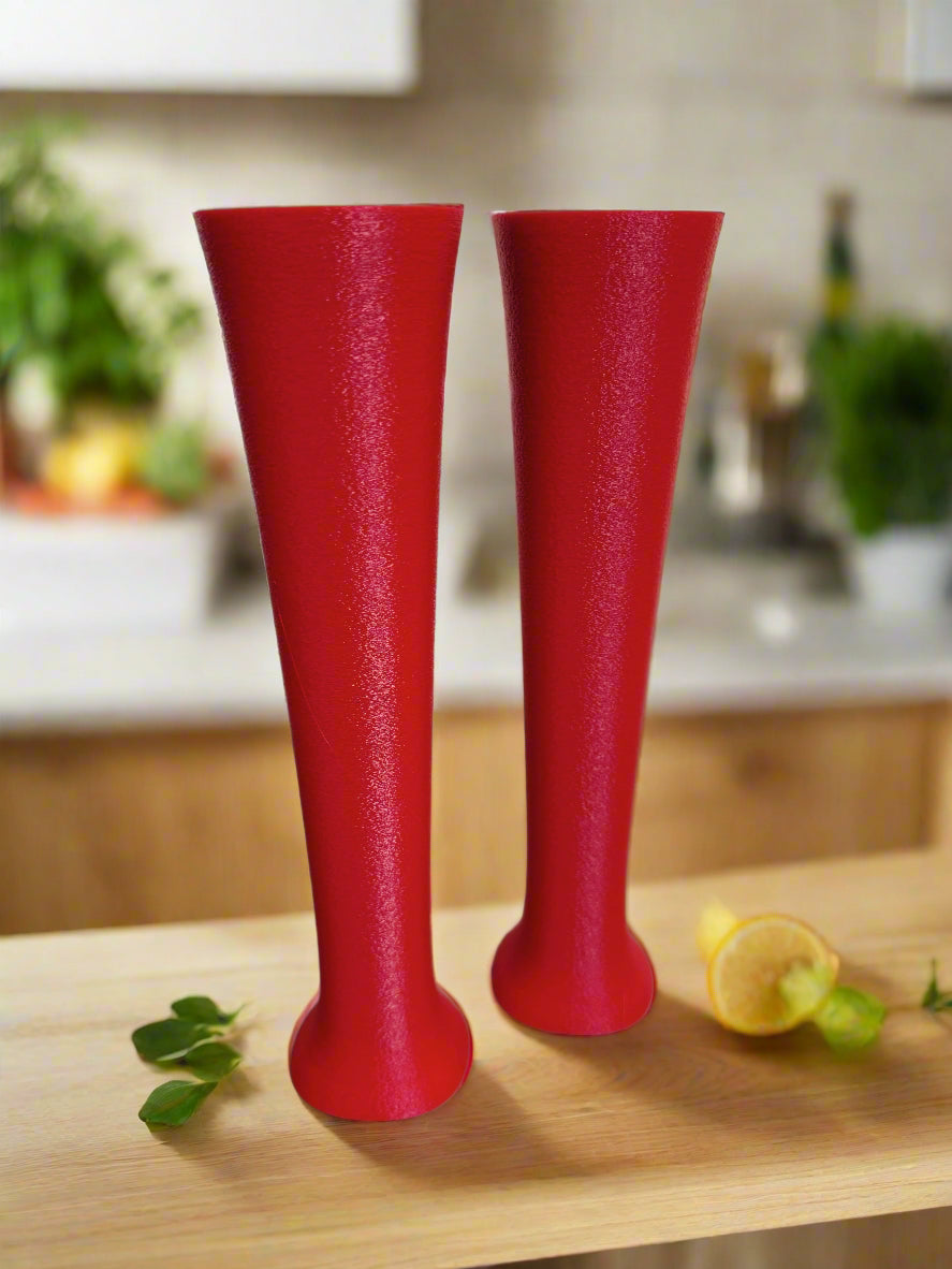 Vase Duo "Cleo" Maroon Red