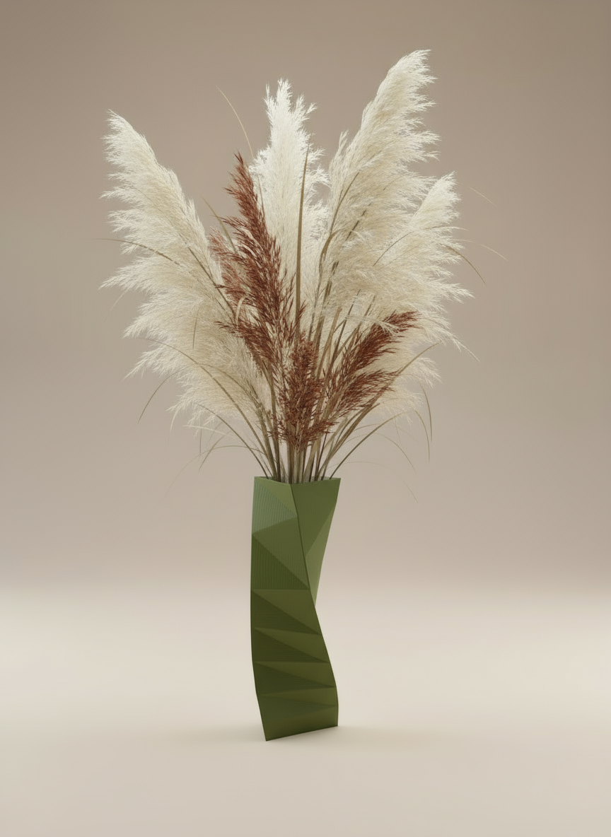 Vase "Twister" Olive Green