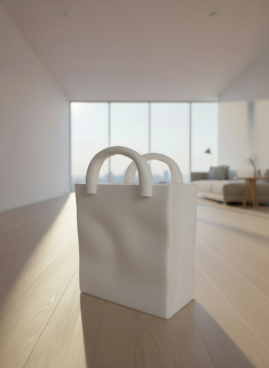Vase "Wavy Bag" White
