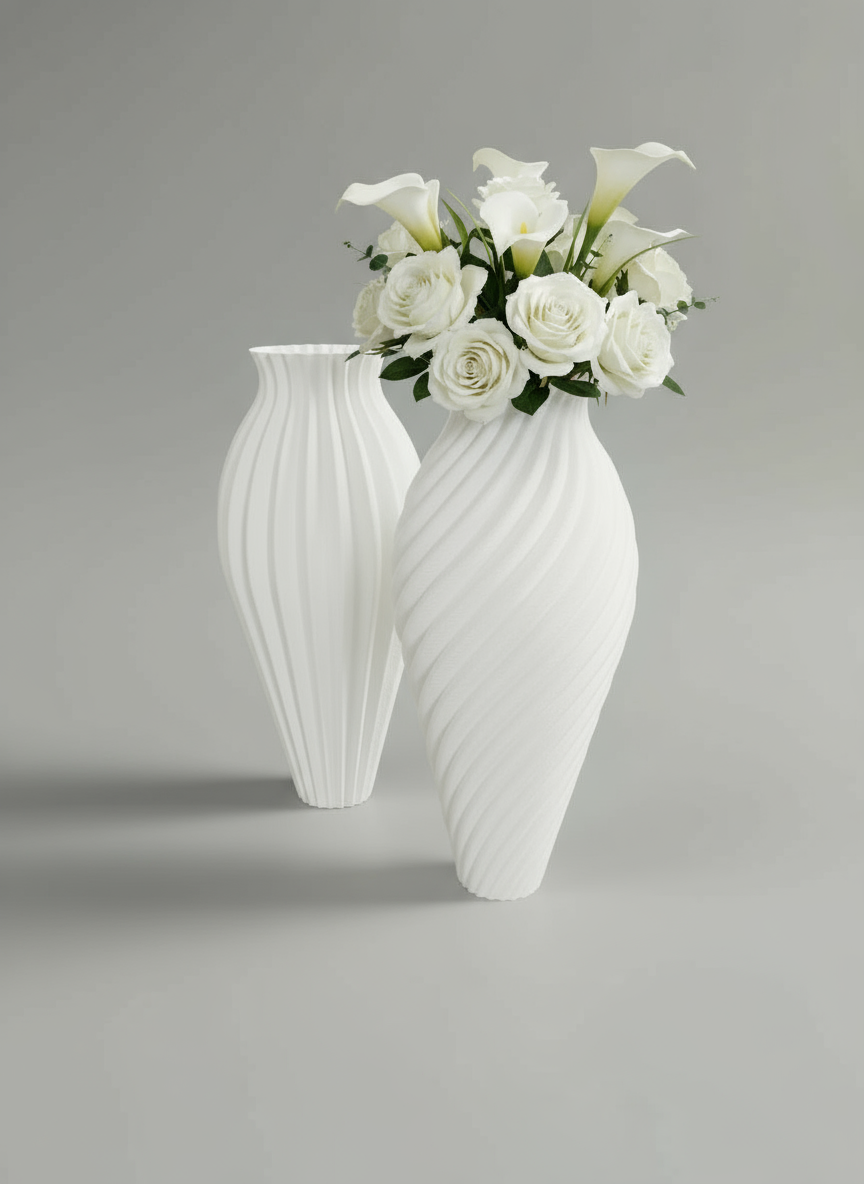 Vase Duo "Bronze Age" White