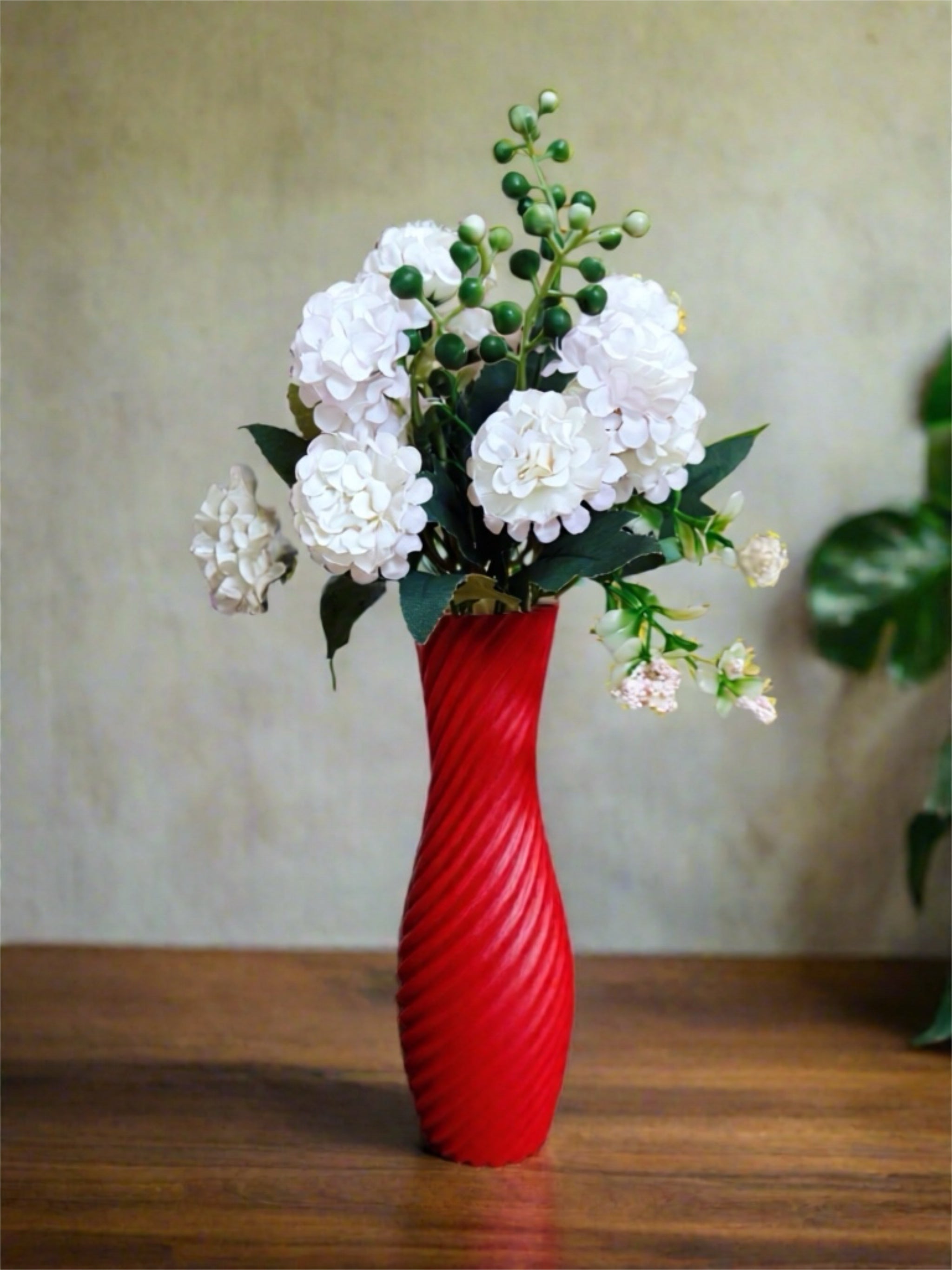 Vase "Helix" Maroon Red