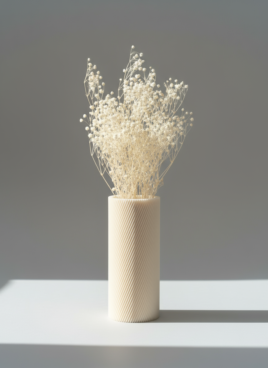Minimalist Vase "Costa" Cream White