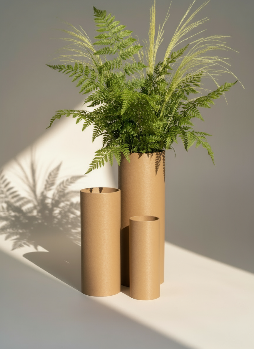 Vase Trio "Tubulus" Beige