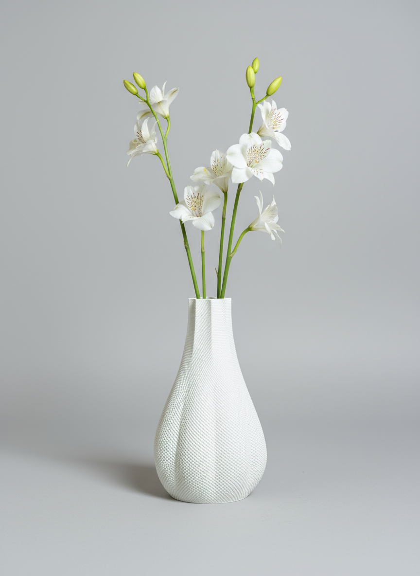 Ripplemesh Vase "Luna" White