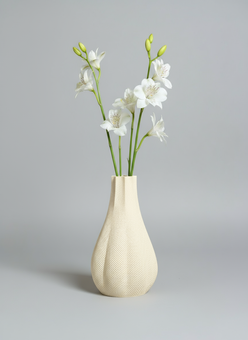 Ripplemesh Vase "Luna" Cream White