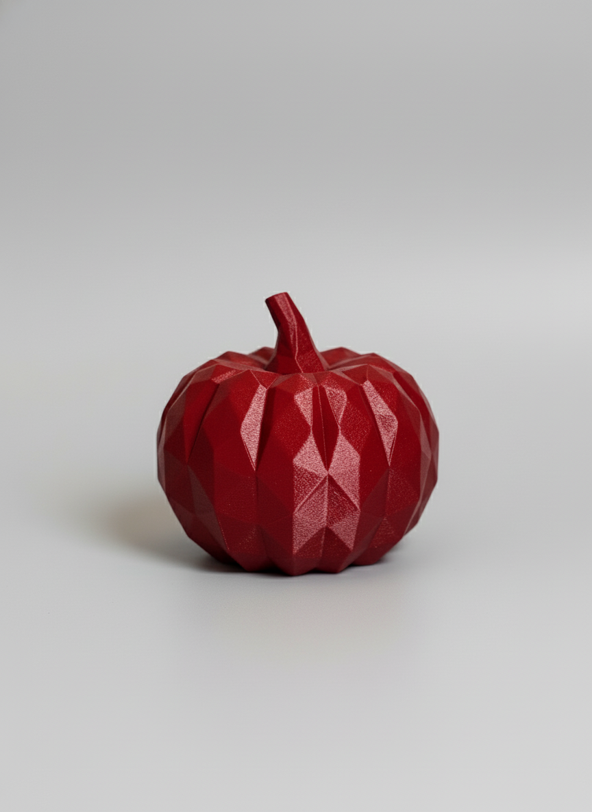 Sculpture "Abstract Pumpkin" Maroon Red