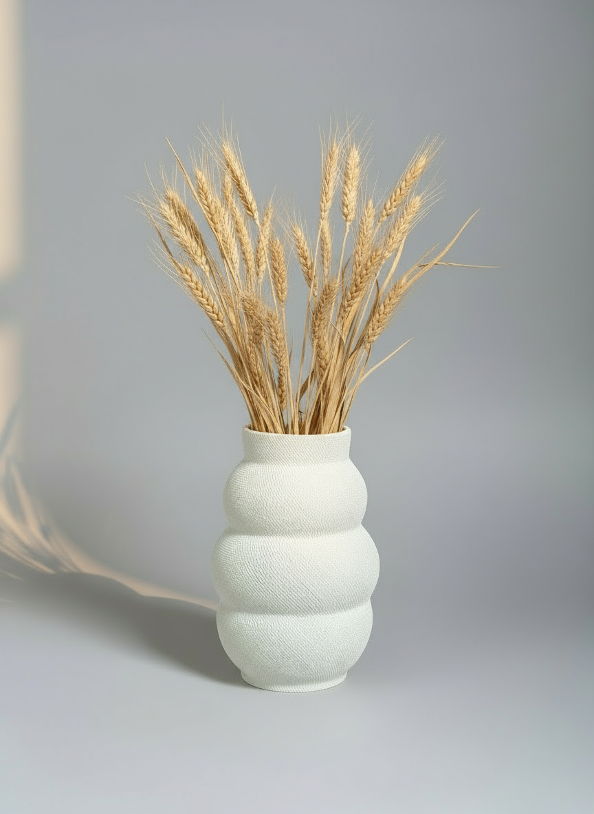 Raster Vase "Rolo" White