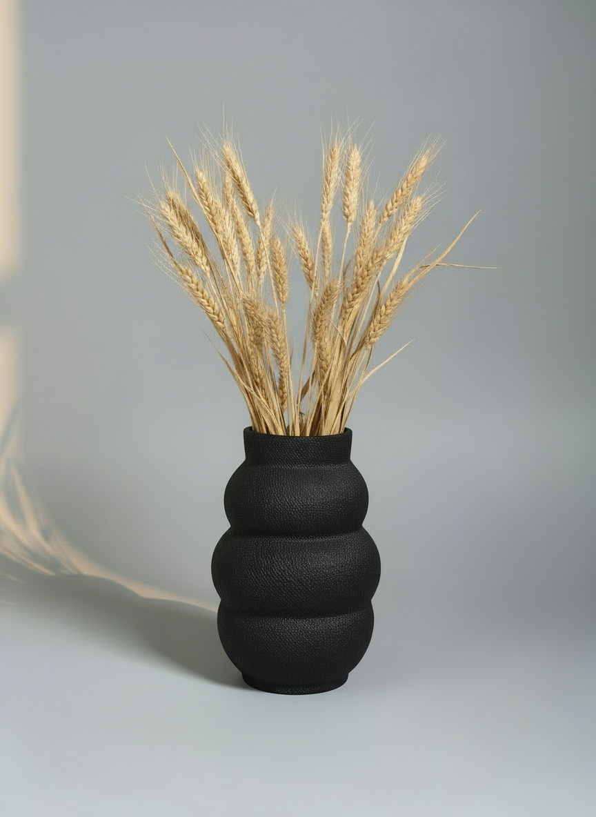 Raster Vase "Rolo" Black