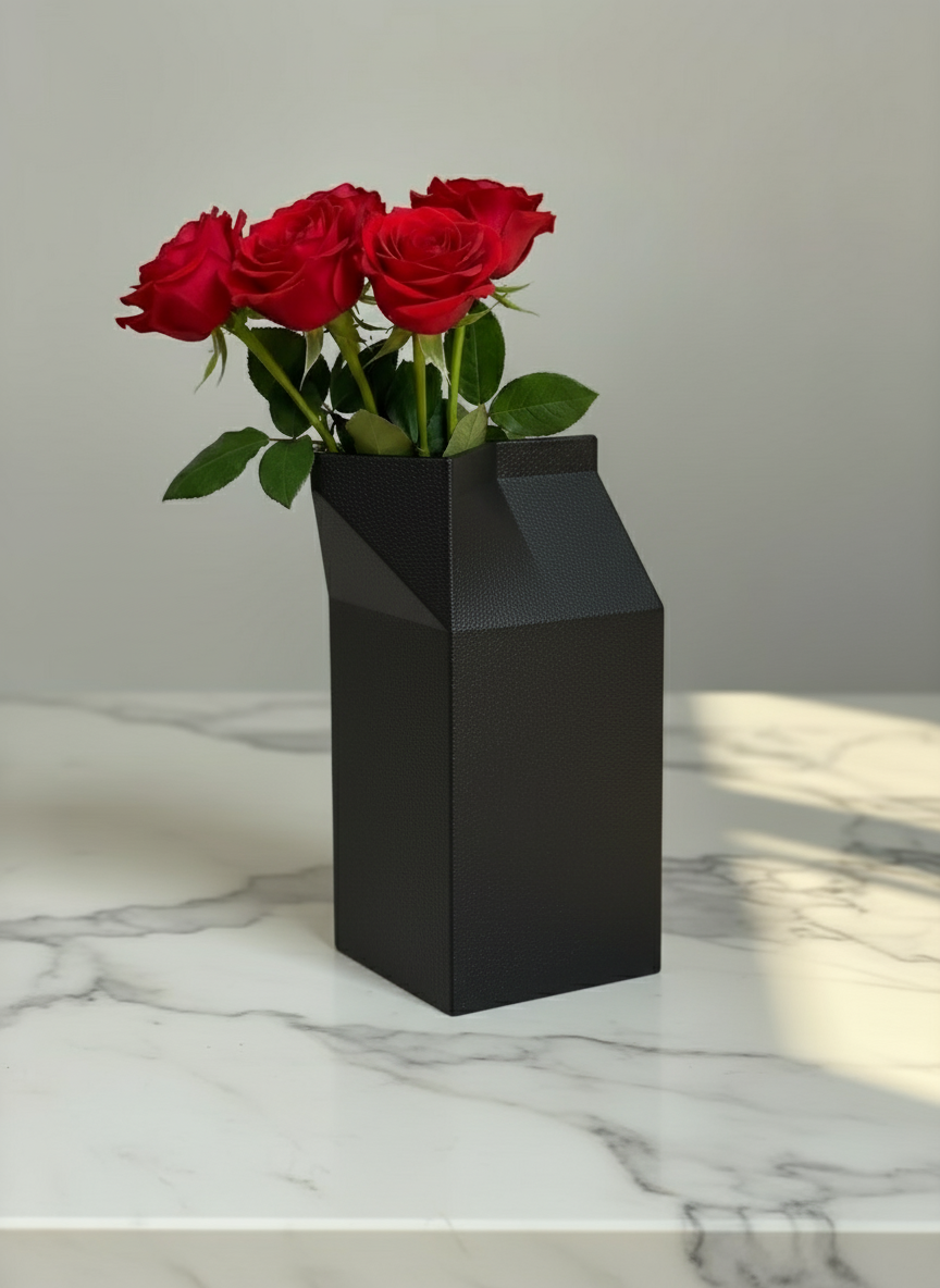 Vase "Milk Carton" Black