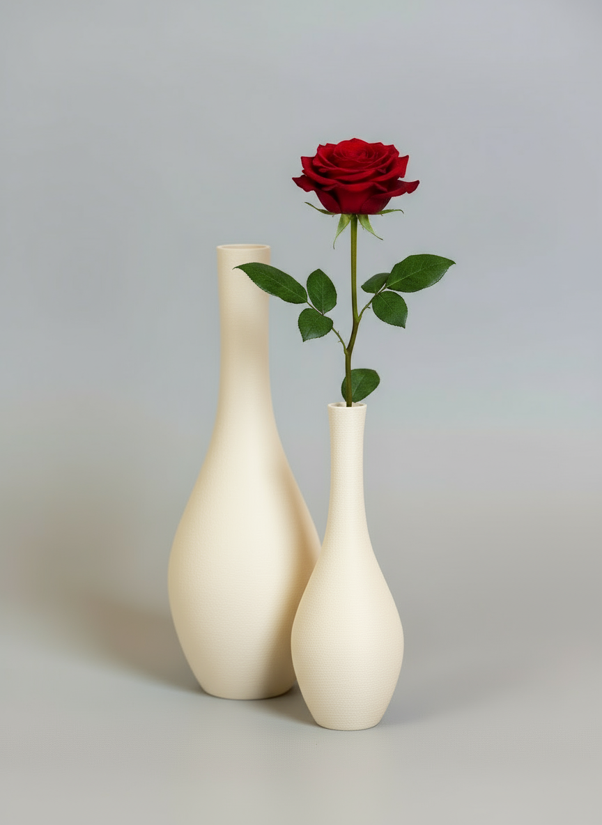 Classic Vase DUO "Swan" Cream White