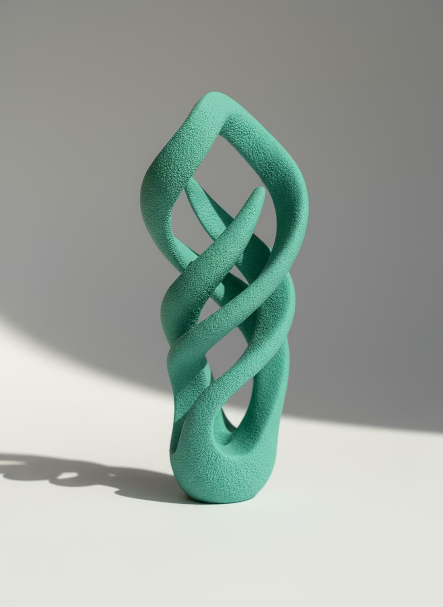 Sculpture "Organic Twist" Olive Green