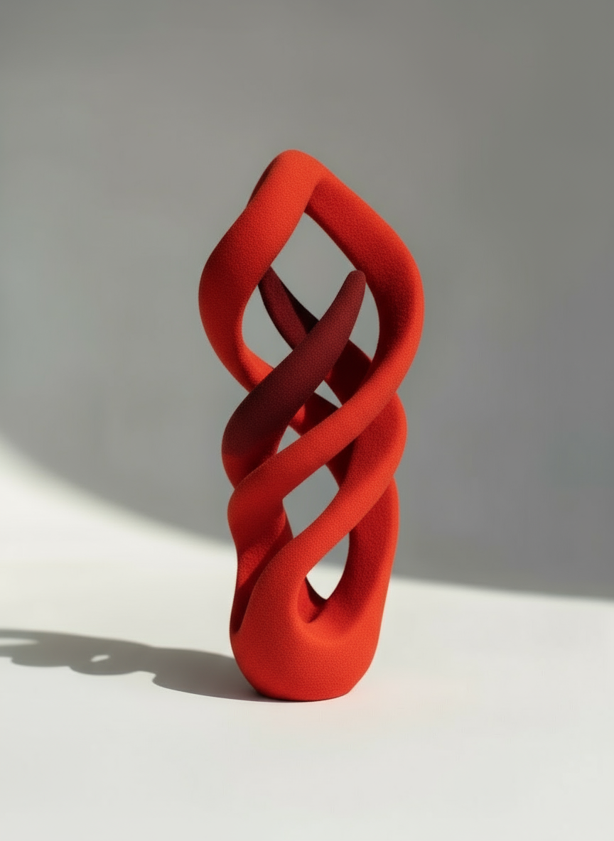 Sculpture "Organic Twist" Maroon Red