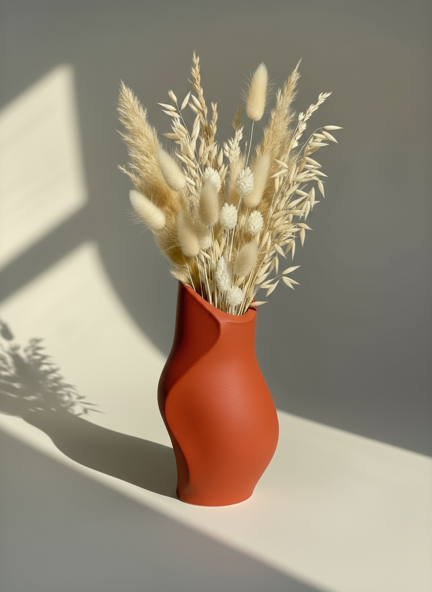 Vase "Modern Flame" Maroon Red