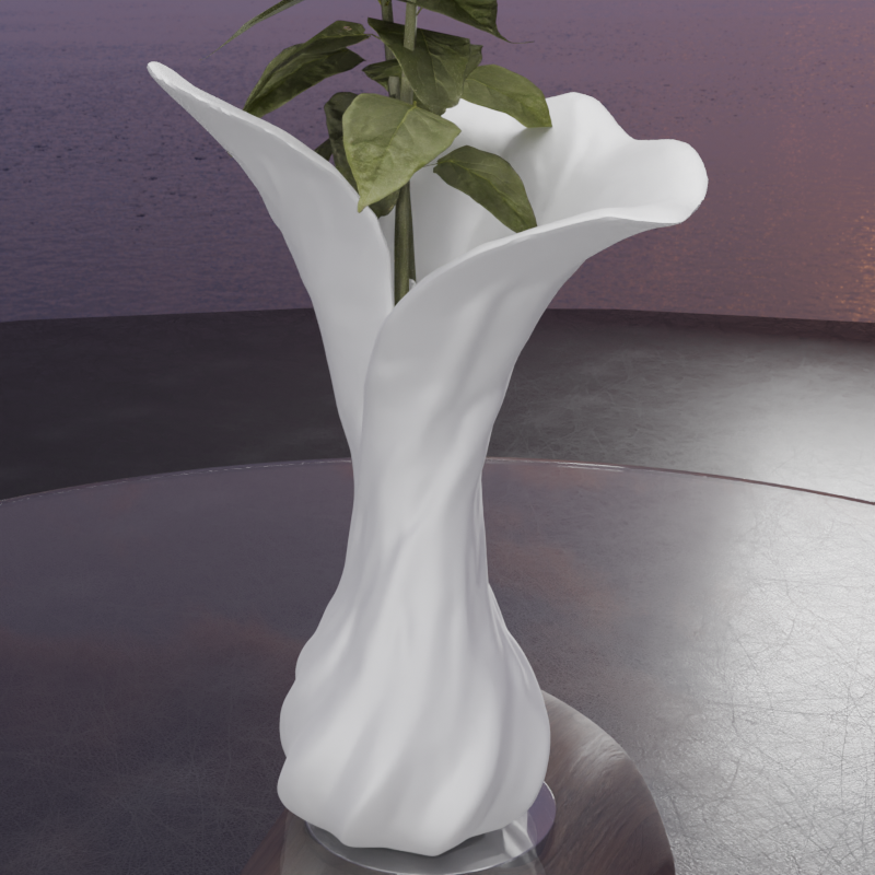 Orchid Shaped Indoor Vase "Natur" White