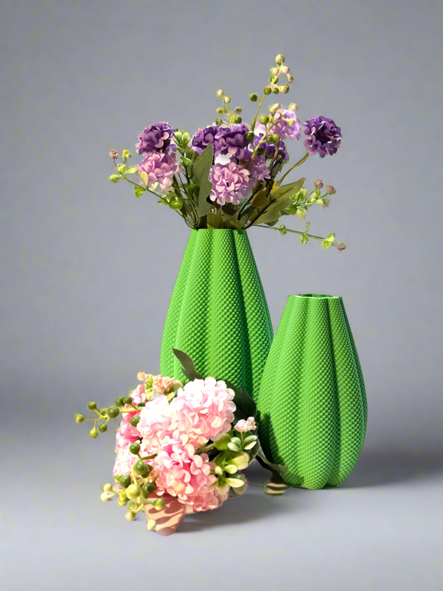 Indoor Duo Vases "Sol" for Dried Flowers or Grasses Pastel Green