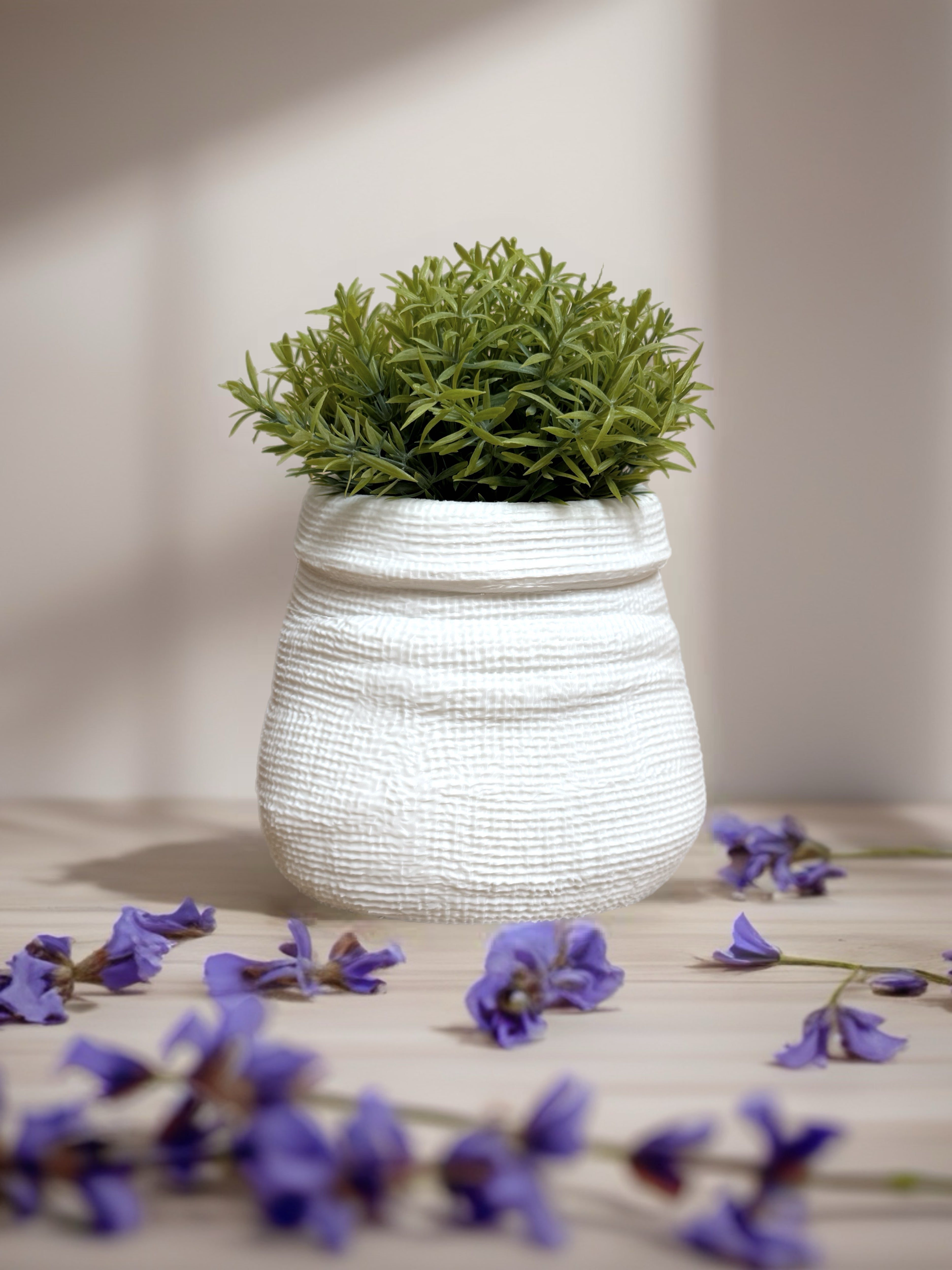 Indoor Planter "Jute Bag" White