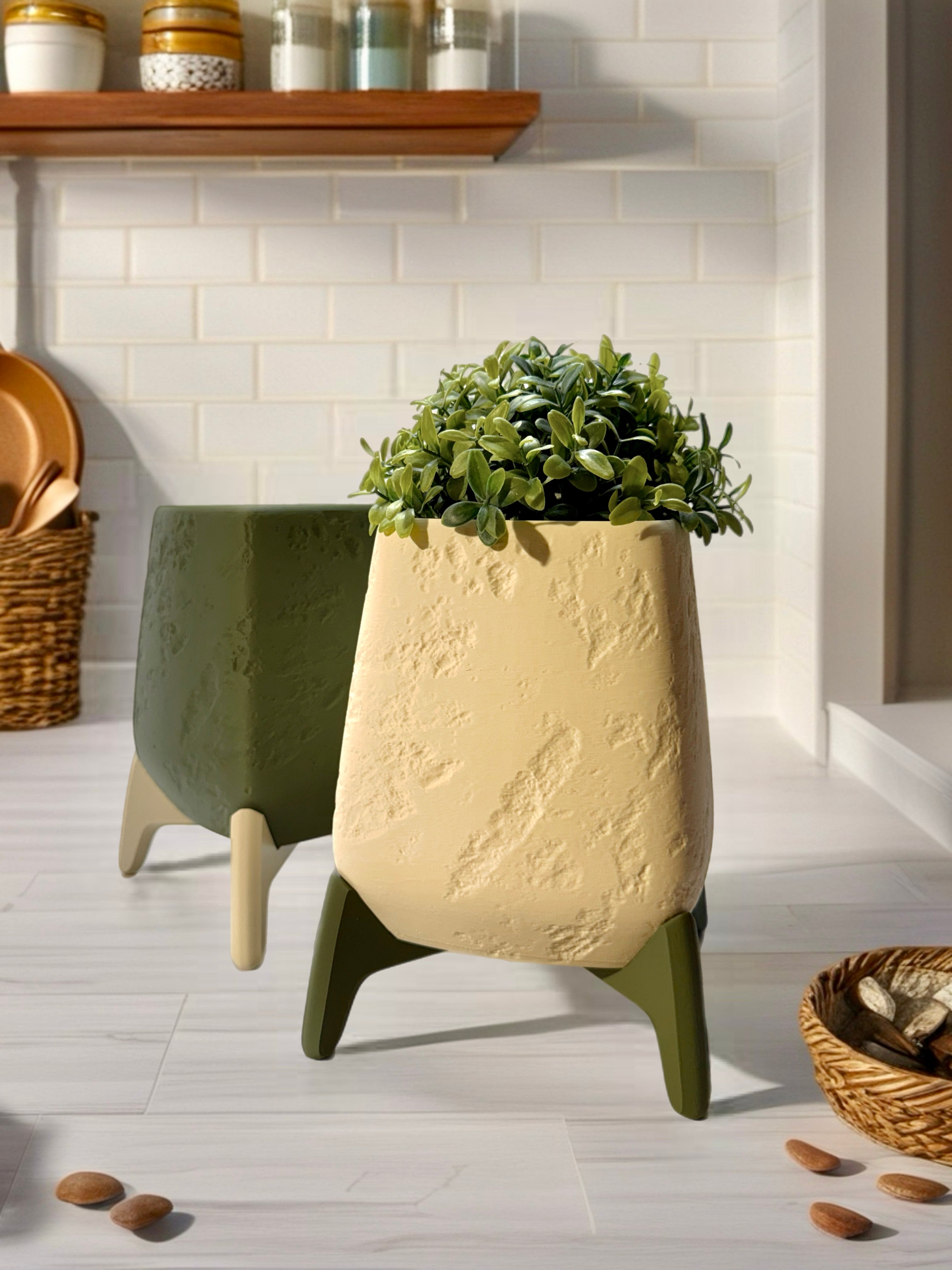 Planter with Concrete Texture "Freya"