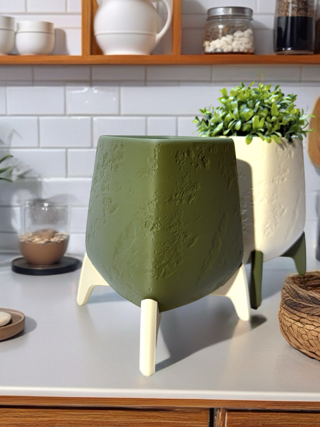 Planter with Concrete Texture "Freya"
