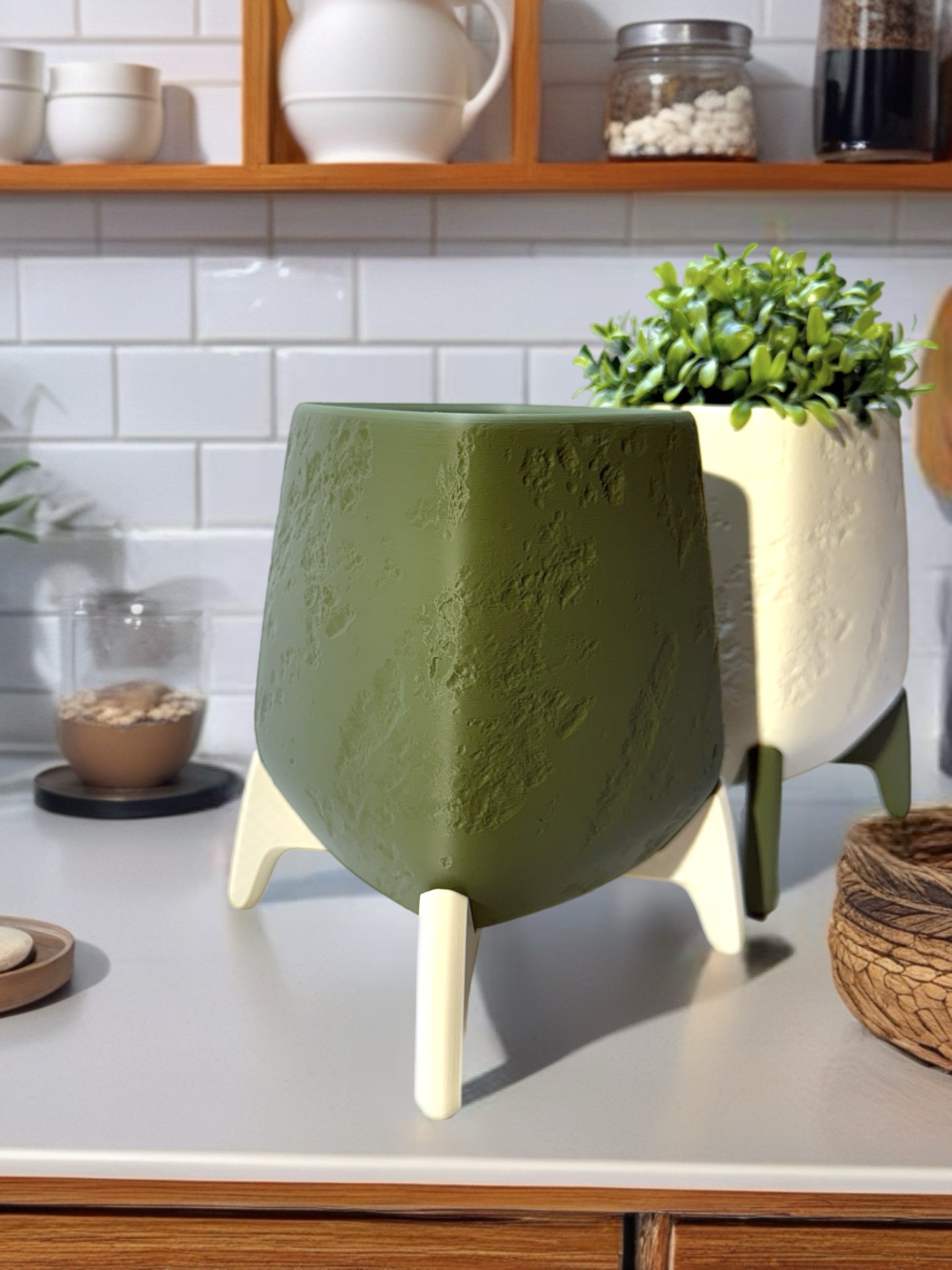Planter with Concrete Texture "Freya"