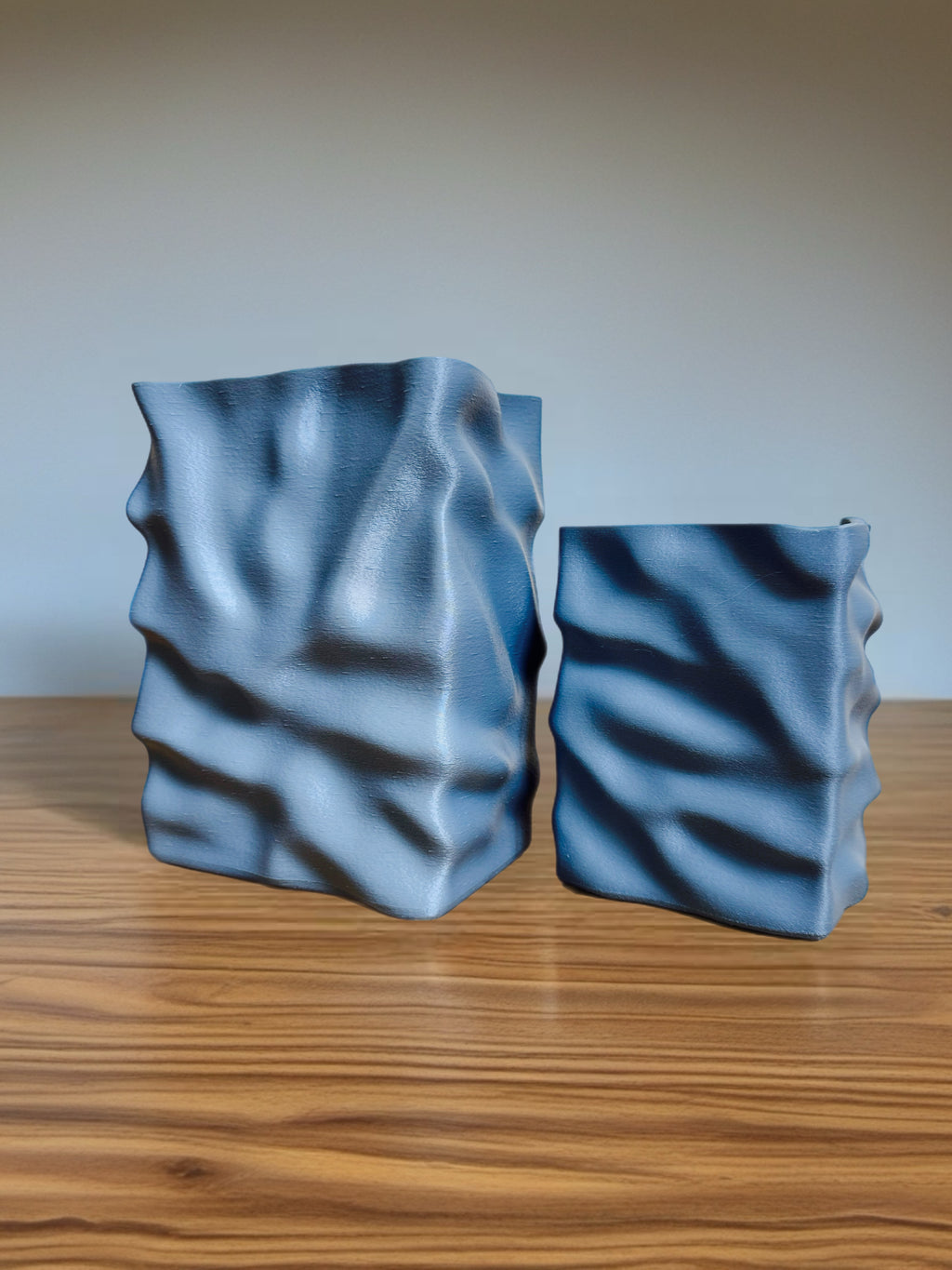 Dried Flower Vase Duo "Paper Bag" Grey