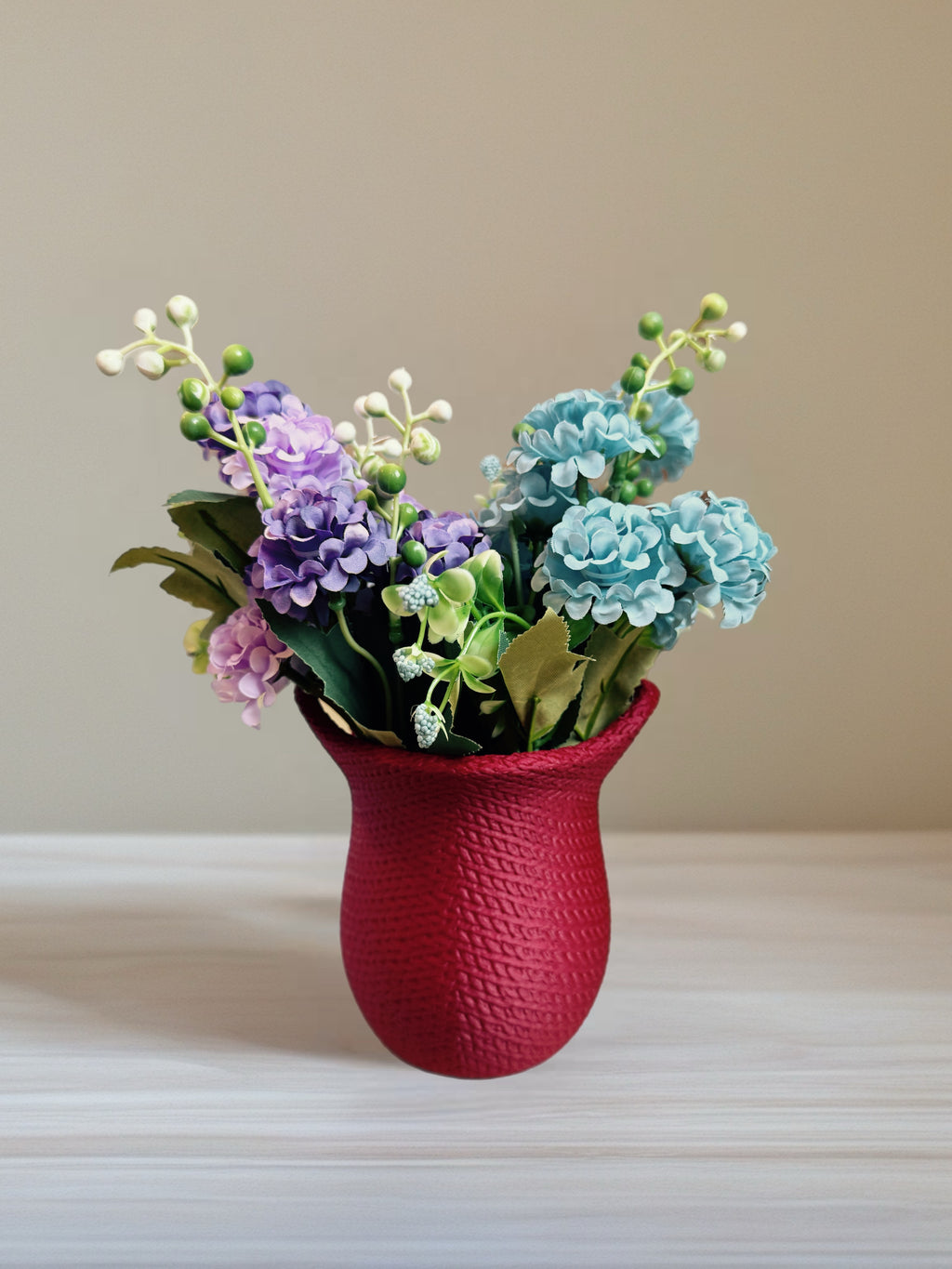 Indoor Planter " Small Jute" Maroon Red