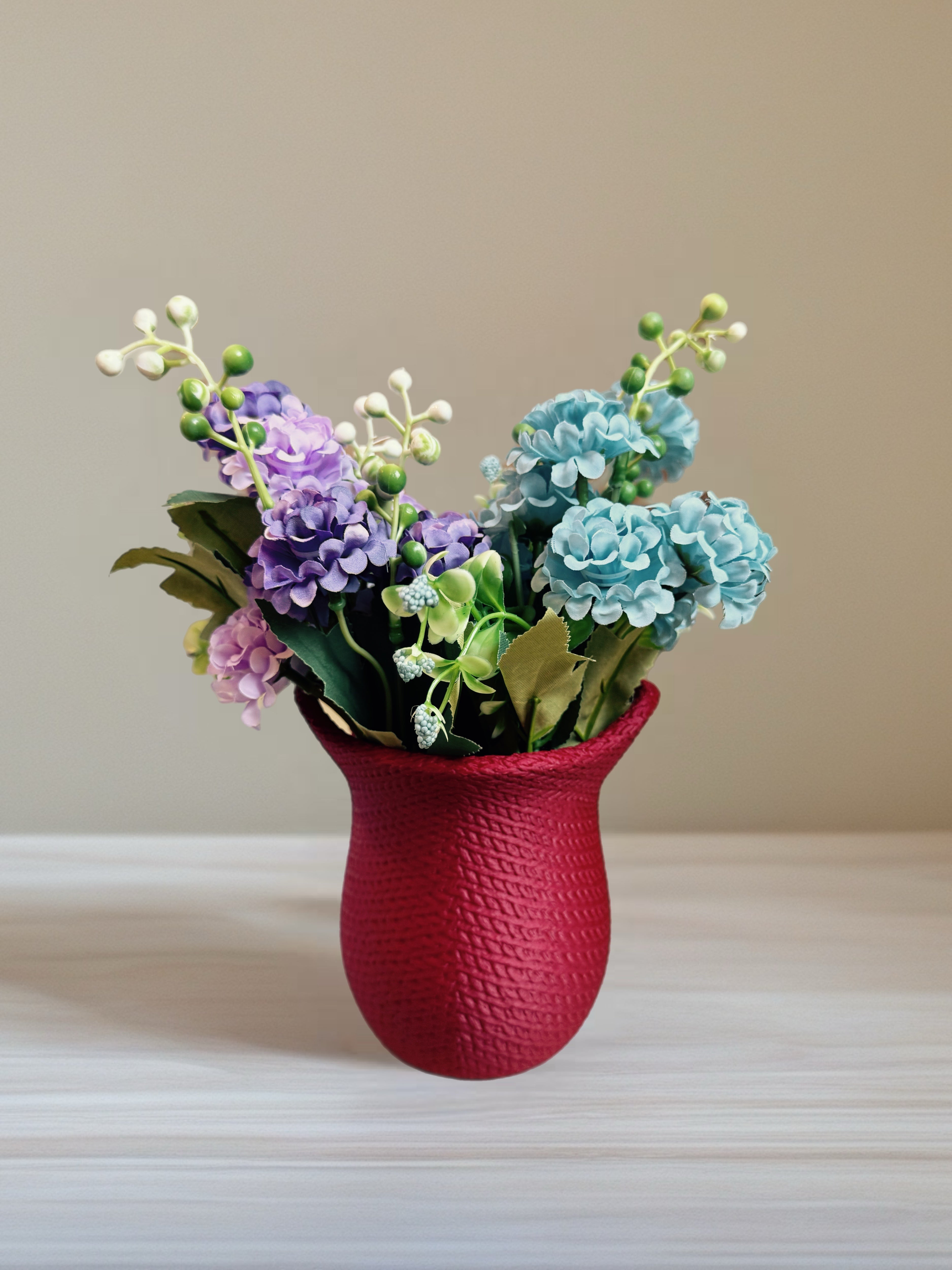 Indoor Planter " Small Jute" Maroon Red