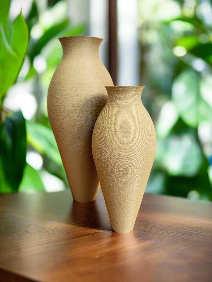 Vase Duo "Slender" - Get a smaller one for free Beige
