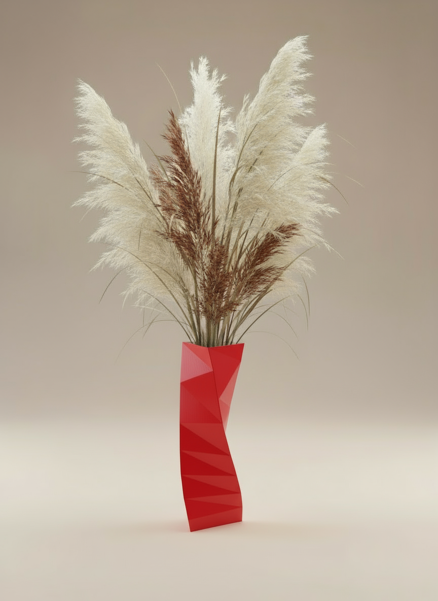 Vase "Twister" Maroon Red