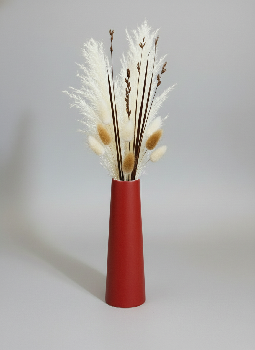 Vase "Obelisk" Maroon Red