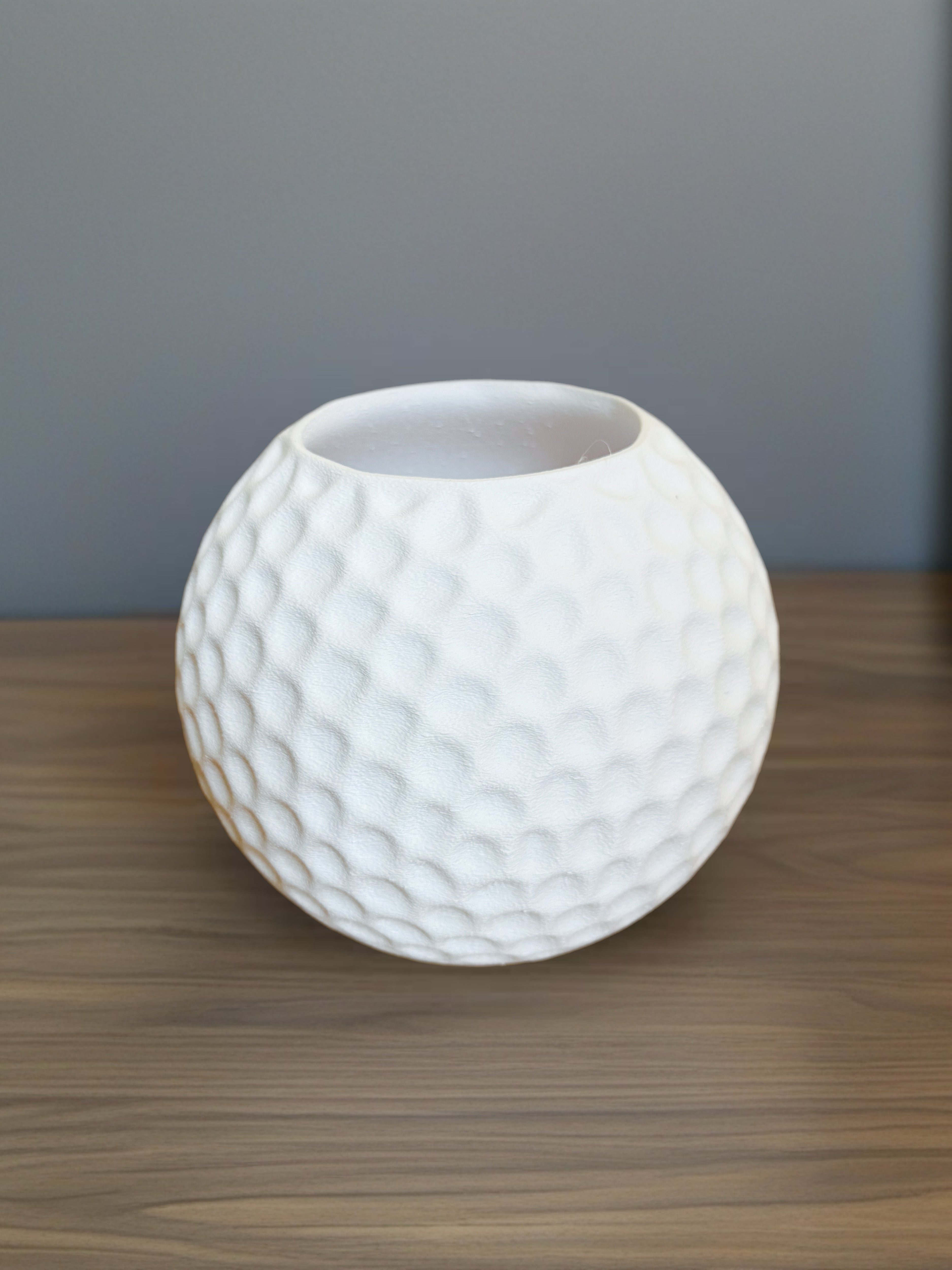 Indoor Vase / Planter "Golf Ball" White