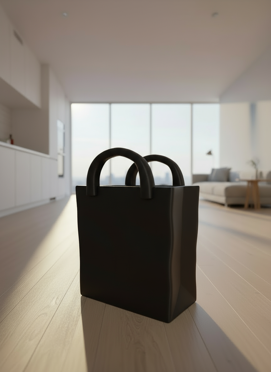 Vase "Wavy Bag" Black