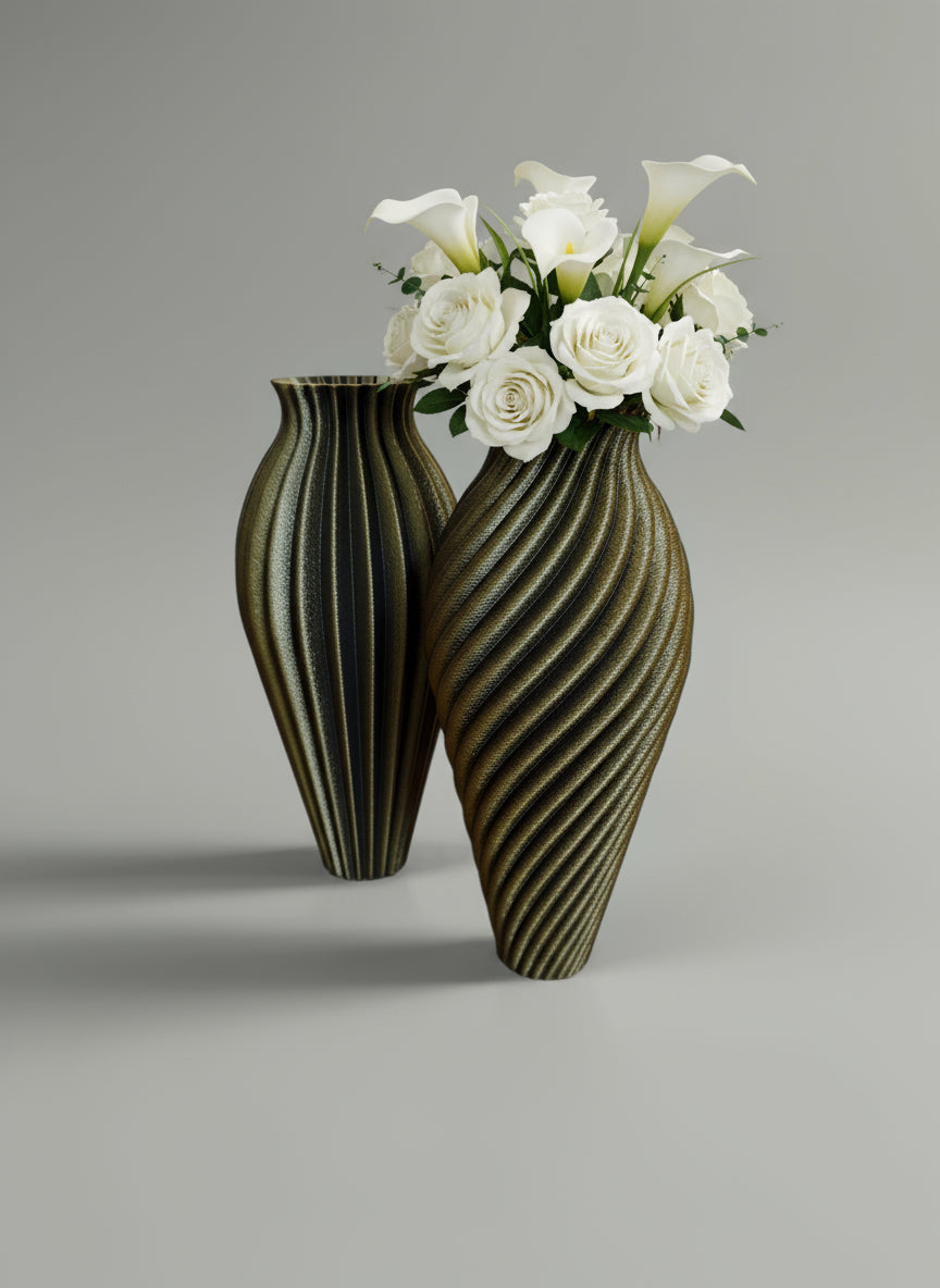 Vase Duo "Bronze Age" Bronze