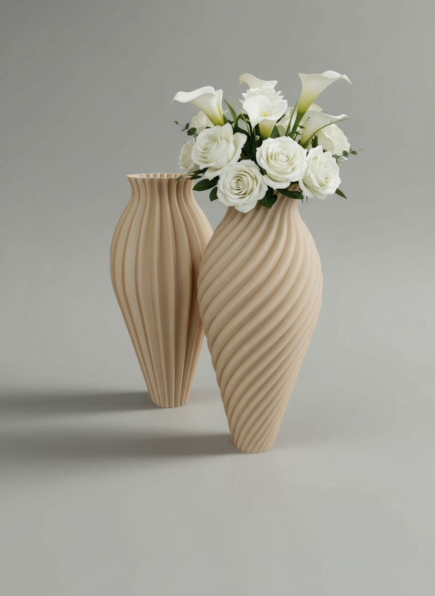 Vase Duo "Bronze Age" Beige