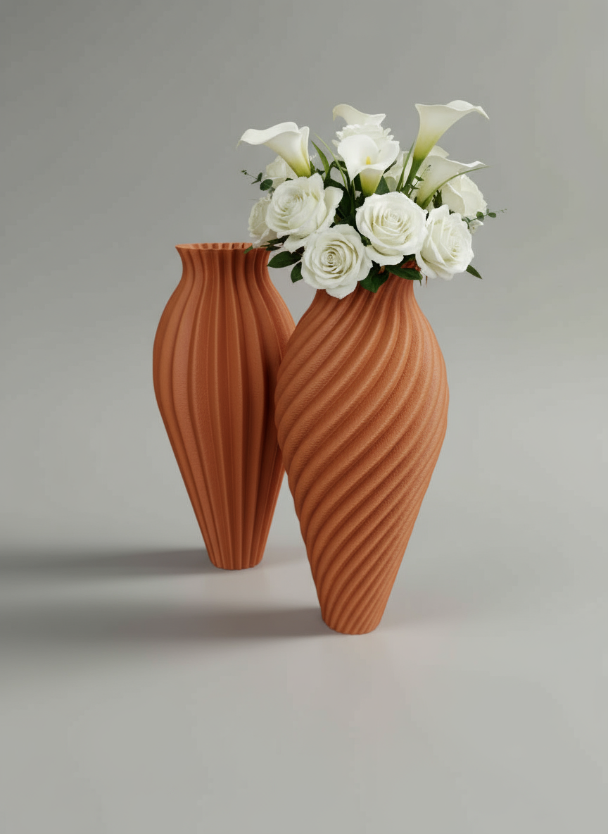 Vase Duo "Bronze Age" Terracotta