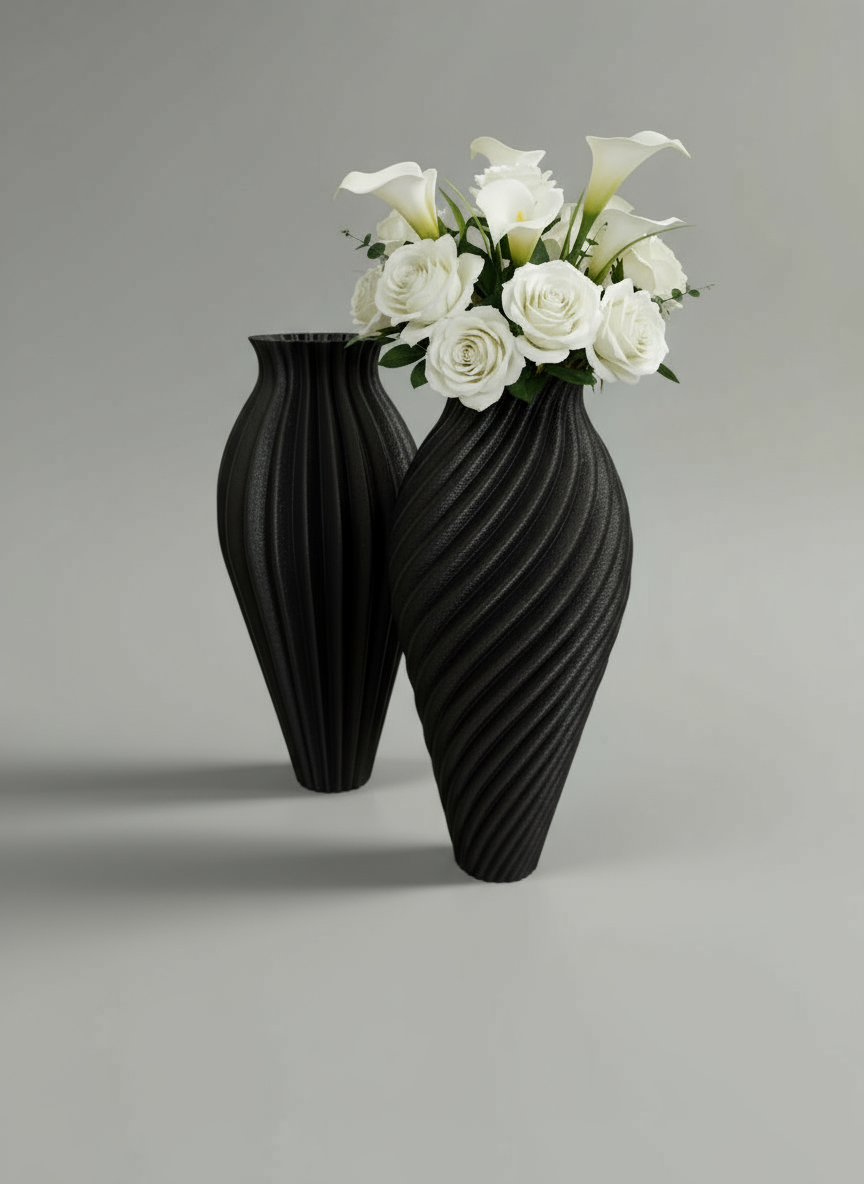 Vase Duo "Bronze Age" Black