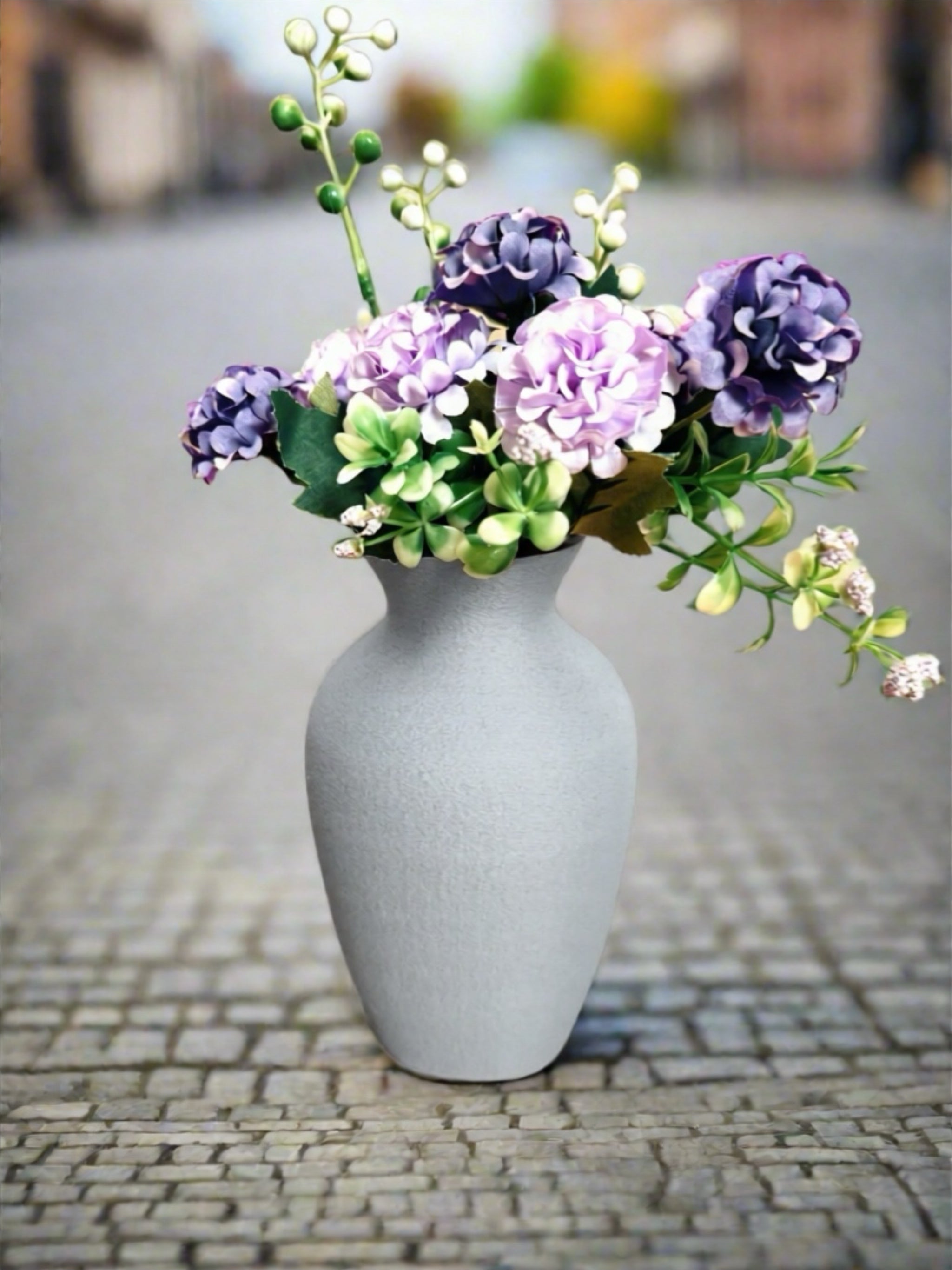 Indoor Vase "Troye" Light Grey
