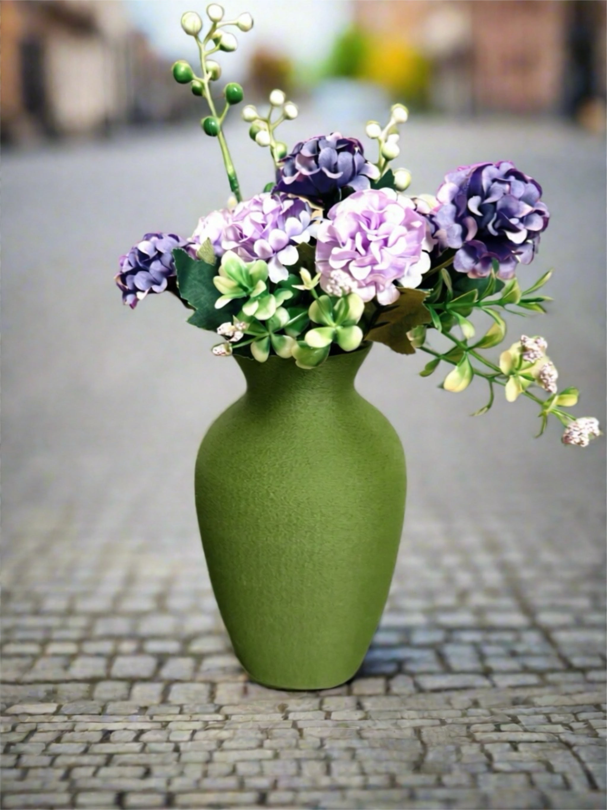 Indoor Vase "Troye" Olive Green