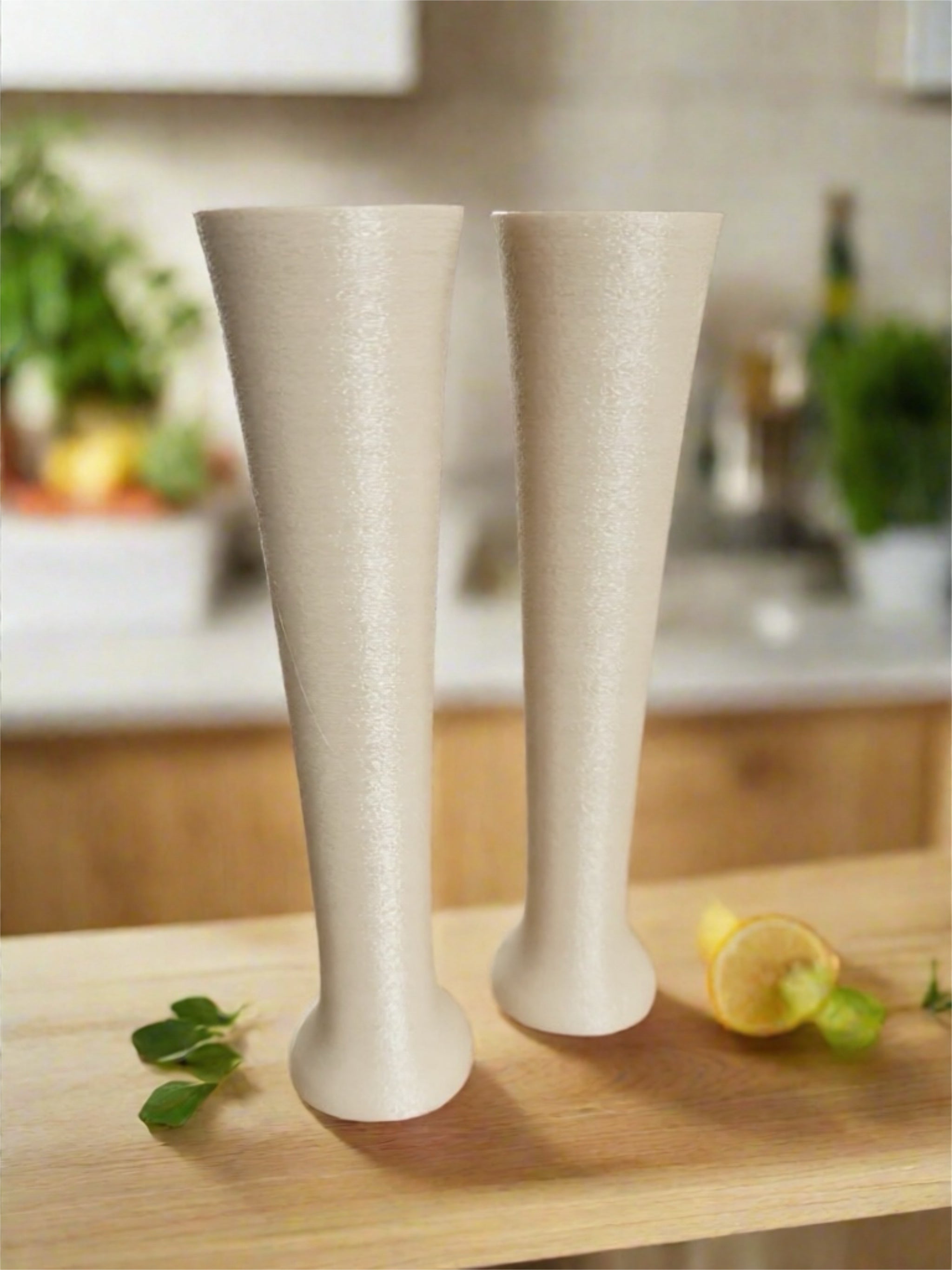 Vase Duo "Cleo" Cream White