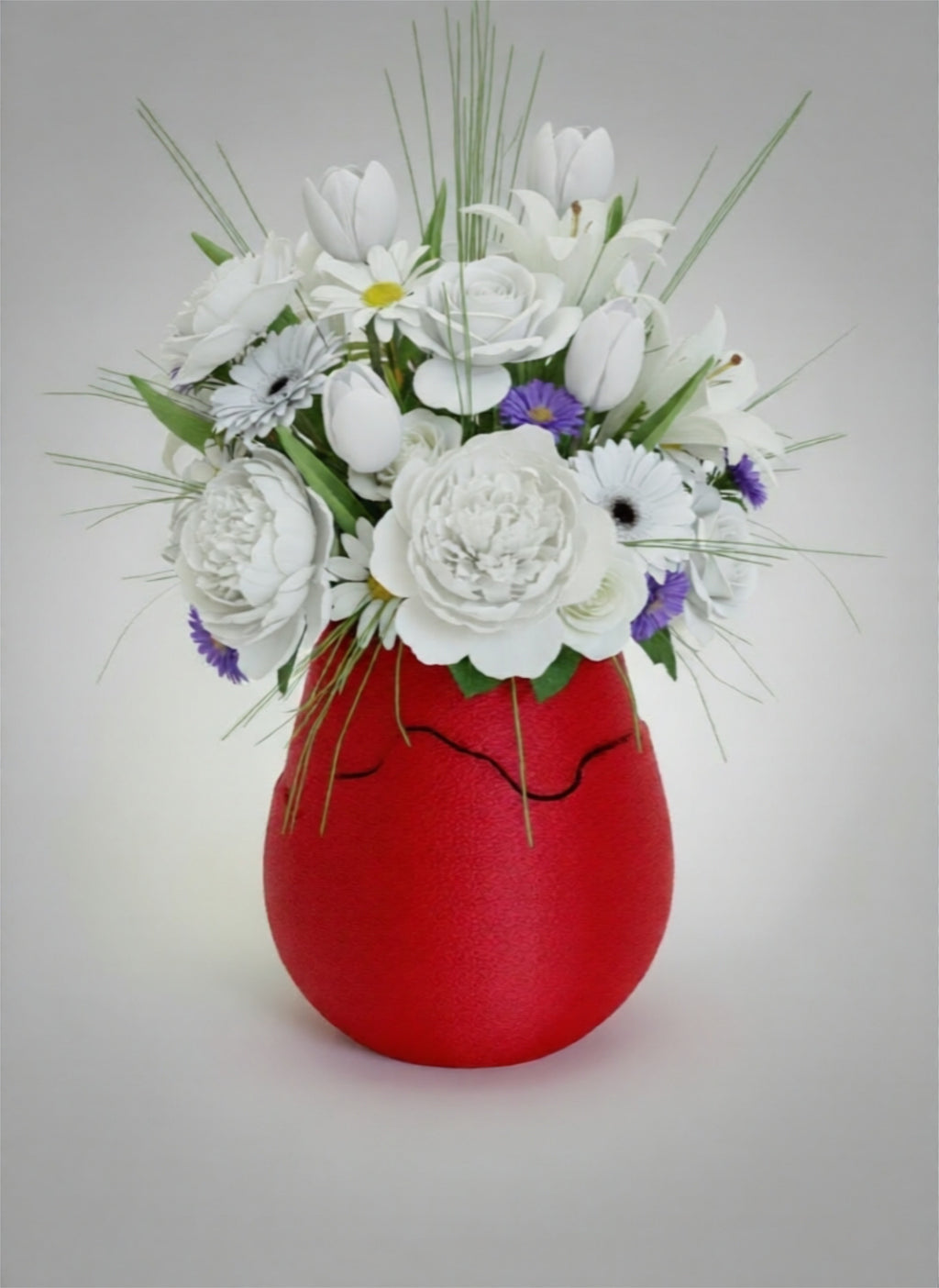 Vase "Shadow Crest" Maroon Red