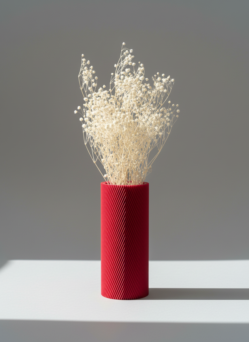 Minimalist Vase "Costa" Maroon Red