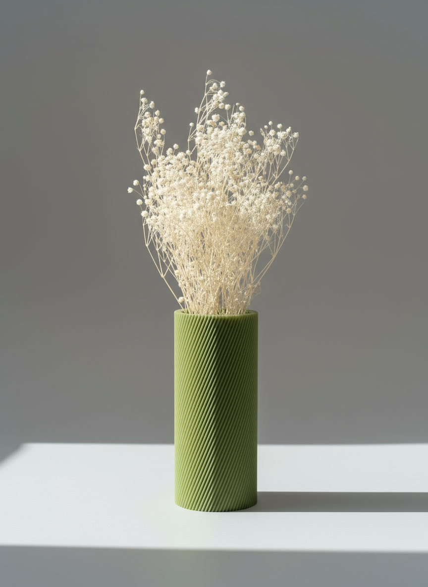 Minimalist Vase "Costa" Olive Green