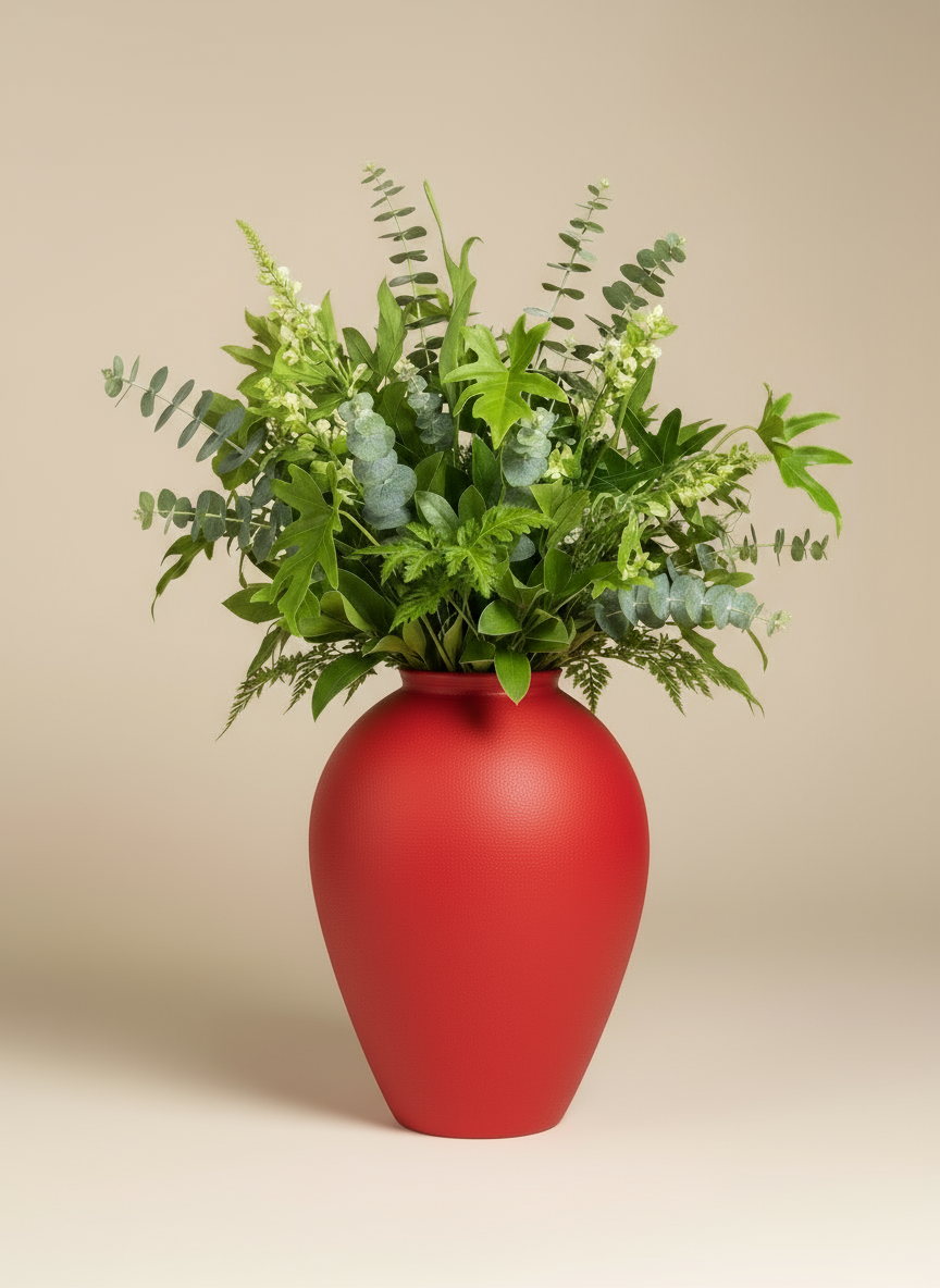 Roman Vase "Napoli" Maroon Red