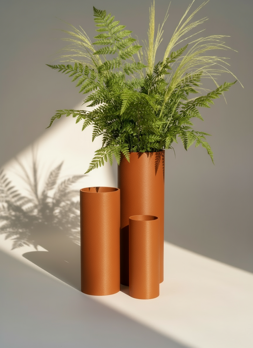 Vase Trio "Tubulus" Terracotta