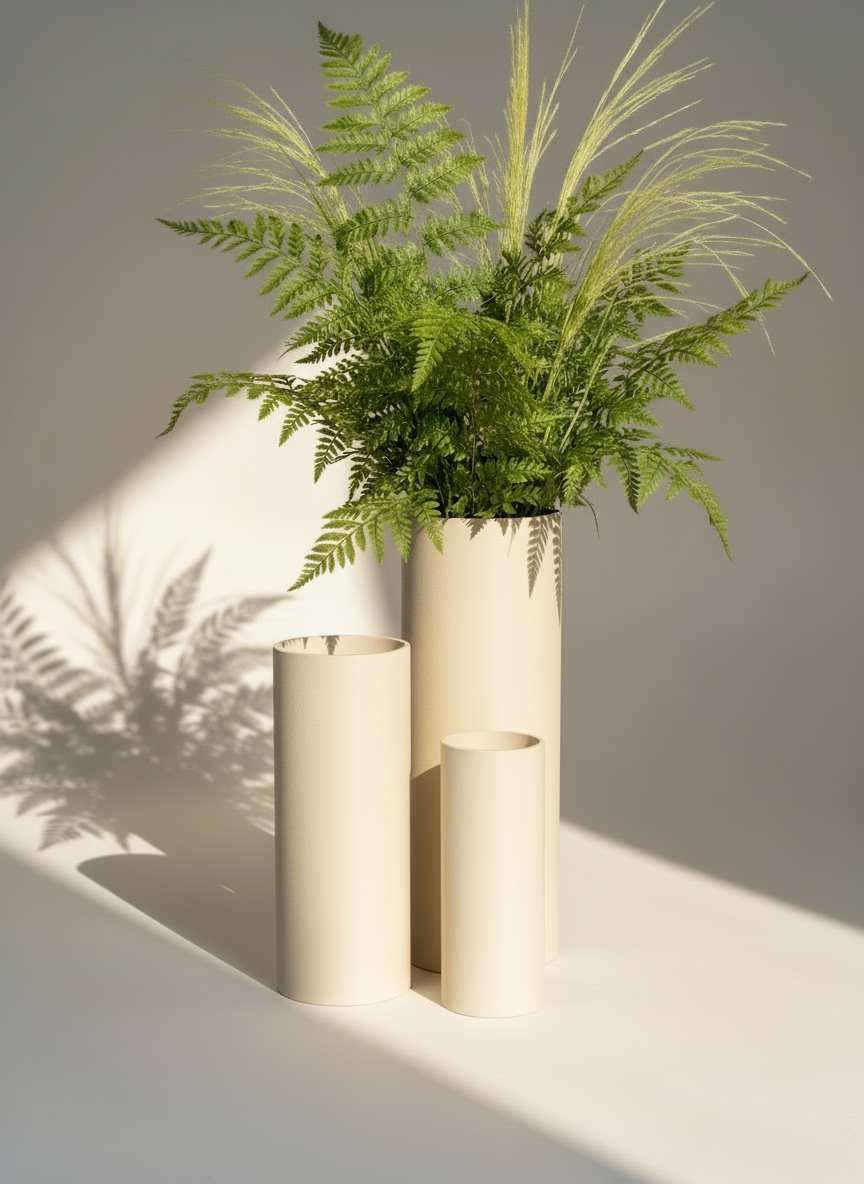 Vase Trio "Tubulus" Cream White