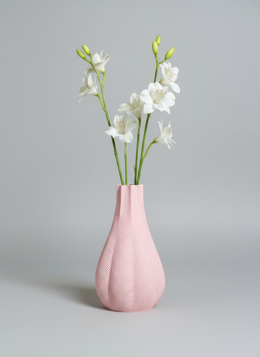 Ripplemesh Vase "Luna" Pastel Pink
