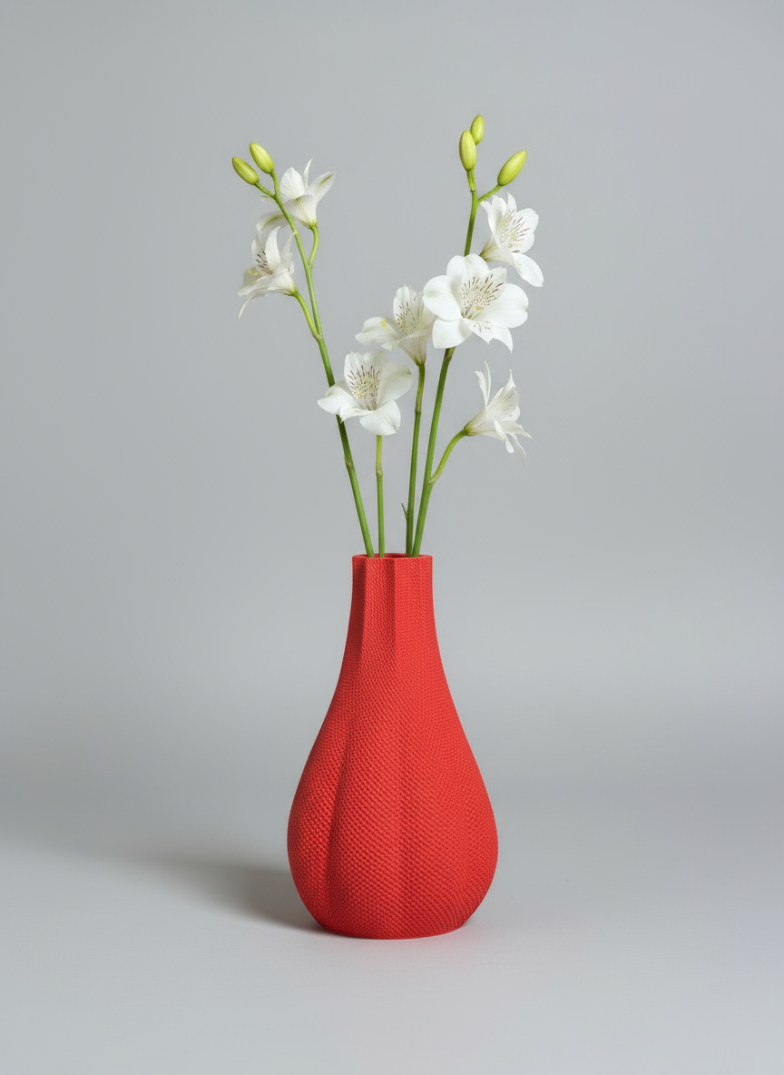 Ripplemesh Vase "Luna" Maroon Red